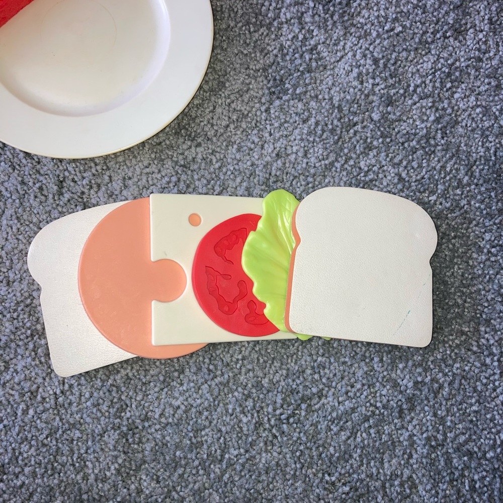 Vintage 1987 Fisher Price Play Food Sandwich Watermelon Chips - Picture 3 of 7